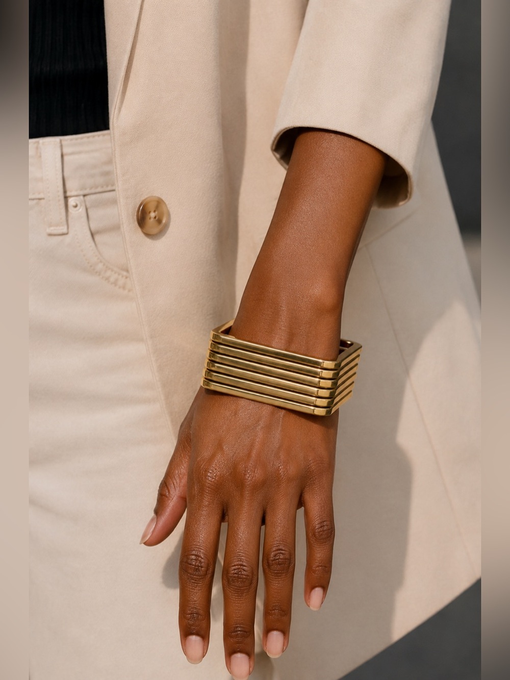 Zara Square Gold Bracelet Set NWT